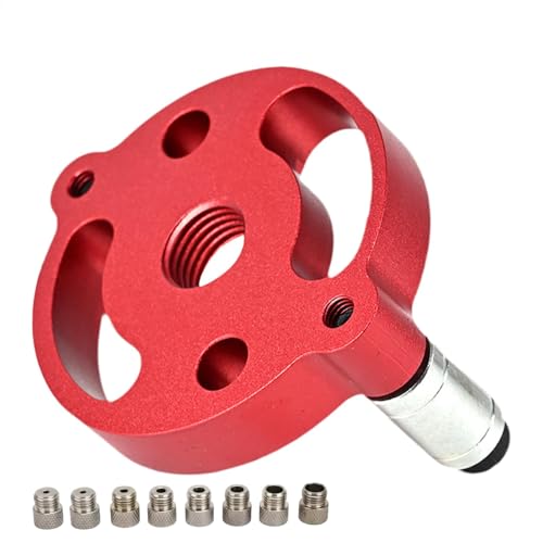 Woodworking Dowelling Jig Locator, Vertical Dowel Jig Aluminum Alloy Drilling Positioner, Compact Multipurpose Round Punch Positioner (3-10mm Drill Bits,2.76x1.46 Inches von ccuzs