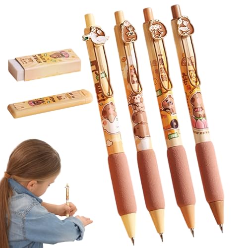 ccuzs Capybara Mechanical Pencils, Cartoon Writing Tools, Built-In Erasers, 4 Pack Fun Stationery, Aesthetic School Supplies for Kids, Boys, Girls, Classrooms, Brown, 5.71 Inches ccuzs Capybara Mechanical Pencils, Cartoon Writing Tools, Built-In Erasers, 4 Pack Fun Stationery, Aesthetic School Supplies for Kids, Boys, Girls, Classrooms, Brown, 5.71 Inches von ccuzs