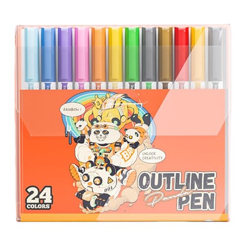 ccuzs Shimmer Markers Set, Creative Paint Pens, Outline Markers Set, Doodling Marker Pens, Christmas Card Pens, Paint Pen Markers, Creative Shimmer Double Outline Markers For Drawing, Card Making von ccuzs