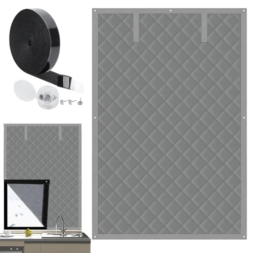 ccuzs Soundproof Blackouts Privacy Screen, Waterproof Black Out Privacy Screen, Noise Reduction Privacy Covers, Windproof Privacies Screen 35.43x82.68 for Balcony, Bedroom, Kitchen (Gray) von ccuzs