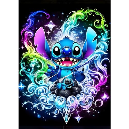 cdsnxore DIY Diamantmalerei, Stitch Diamond Art Painting Kits für Erwachsene, Stickerei Bilder Kunst Handwerk für Anfänger Home Wall Decor 30 × 40 cm (Blau) von cdsnxore