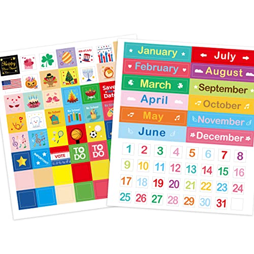 Magnetische Kalender, Zahlen, Monats- und Feiertagsmagnete, Etiketten für Klassenzimmer, Lehrer, Schule, Zuhause, Büro von ceiba tree