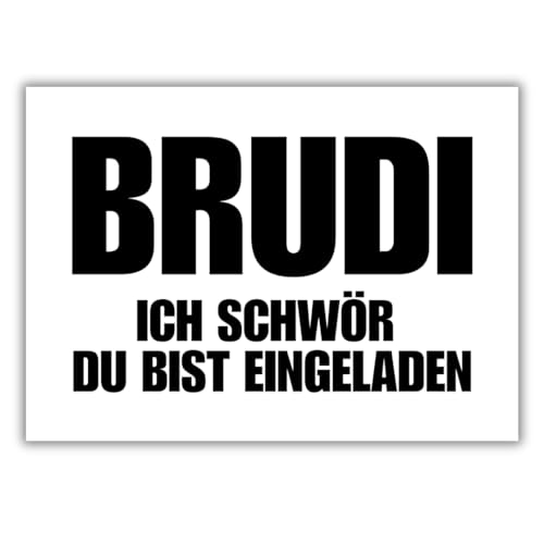 celebr8te 12x lässige Geburtstagseinladungen - BRUDI SCHWÖR du bist eingeladen! Einladungskarten für Kindergeburtstag Jungen - Teenager Party Einladungskarten von celebr8te