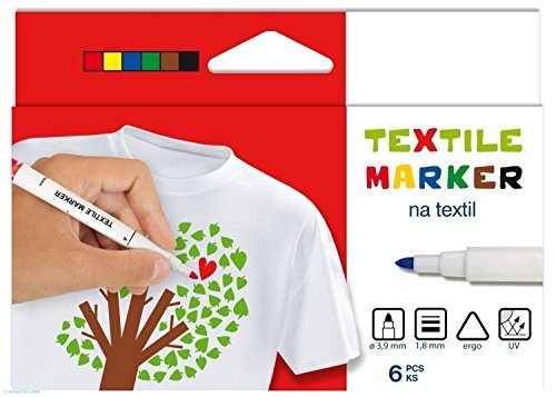 centropen Textil Marker, 6 Textil-Stifte, Stoffmalstifte sortiert … von centropen