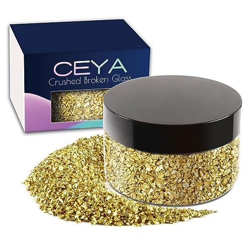 Ceya Zerkleinertem Glas Glitzer, 5.3oz/150g Hellgrün Unregelmäßigen klobig Glitzer, 2-4 mm Handwerk Glitzer für Epoxidharz Füllstoff, DIY Nagelkunst Basteln, Vasenfüllung, Dekoration Herstellung von ceya