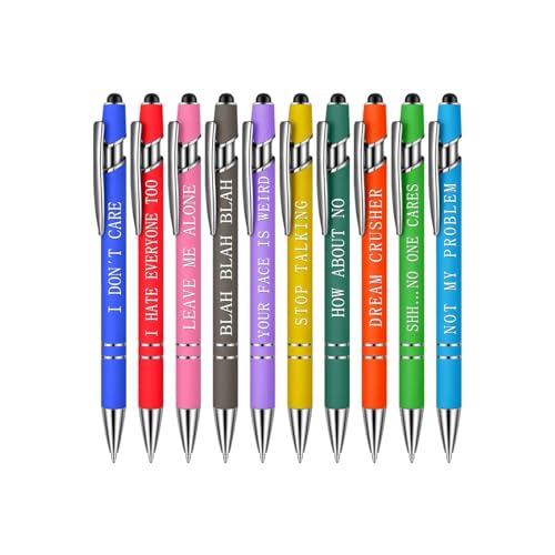 cfpqv 10 Kugelschreiber mit inspirierenden Zitaten, frecher Bildschirm-Stylus-Stift, ermutigende Mitarbeiter-Anerkennungsgeschenke, Großpackung Farbe Fliesen Abplatzungen Ausbessern (Blue, One Size) von cfpqv