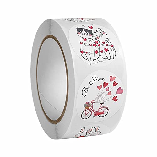 cfpqv Heart Roll Stickers Valentinstag Bunte herzförmige Aufkleber Valentine's Love Dekorative Aufkleber Herzetiketten für Hochzeitsfeier Handy Sticker (E, A) von cfpqv