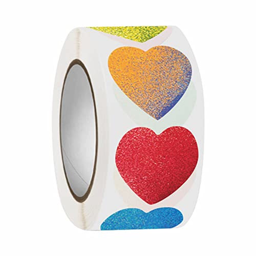 cfpqv Heart Roll Stickers Valentinstag Bunte herzförmige Aufkleber Valentine's Love Dekorative Aufkleber Herzetiketten für Hochzeitsfeier Handy Sticker (G, A) von cfpqv