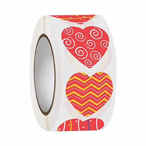 cfpqv Heart Roll Stickers Valentinstag Bunte herzförmige Aufkleber Valentine's Love Dekorative Aufkleber Herzetiketten für Hochzeitsfeier Handy Sticker (H, A) von cfpqv