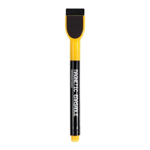 cfpqv Whiteboard-Marker, 12 Stück, bunte Marker mit feiner Spitze und Radiergummi für, geruchsarm, dünne Marker für Kalendertafeln Hut Sprechend (Yellow, One Size) von cfpqv