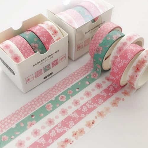 10 Rolls Washi Tape Set, 3m Washi Tape Sticker, Magic Tape DIY Scrapbook Zubehör Sticker, Blumen Washi Tapeskunstbuch-Aufkleber, Dekoratives Klebeband Travel Handbook Material (K) von champracer