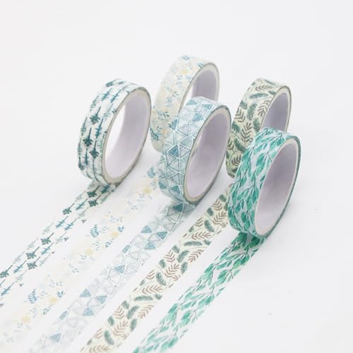 10 Rolls Washi Tape Sticker, DIY Scrapbook Zubehör Sticker, Blumen Washi Tapeskunstbuch-Aufkleber, DIY Dekoratives Klebeband, Scrapbook Stickers Travel (Blatt,2m) von champracer