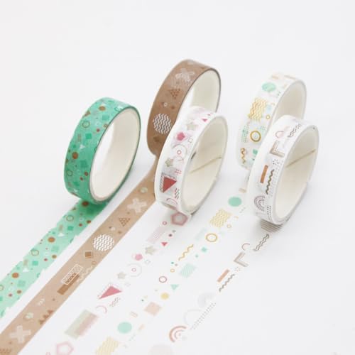 10 Rolls Washi Tape Sticker, DIY Scrapbook Zubehör Sticker, Blumen Washi Tapeskunstbuch-Aufkleber, DIY Dekoratives Klebeband, Scrapbook Stickers Travel (Karikatur,2m) von champracer