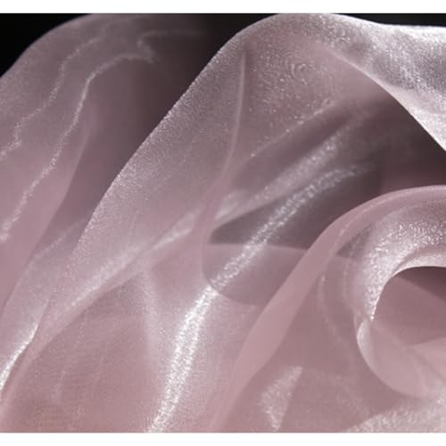 1er Set Organza Stoffe zum Nähen Hauch Zart, Fein, Durchsichtig zum Dekorieren Basteln leichter Glanz Stoff für Gardine Vorhänge Tischdecken Deko Schals (Rosa,100X150 CM) von champracer