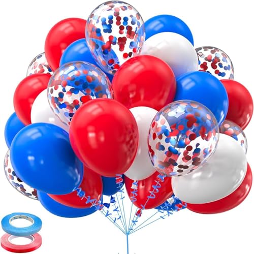 30 pcs Pailletten Latexballon Geburtstag Party Dekoration,Verdickter Ballon, für Jungen und Mädchen Wald Baby Dusche Dekorationen luftballons,Hochzeit Deko (Rot und blau) von champracer