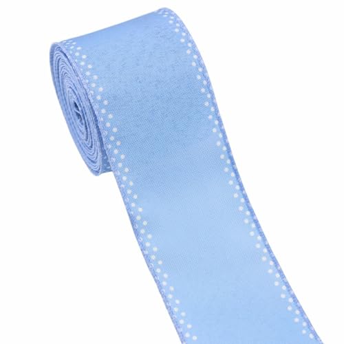 6 cm Breit Dekoband mit Blauer Schmetterling Seestern Urlaub Erfrischend Frisch, 5 Yards Lang Band, Landhausstil Ribbons für DIY Geschenkdeko, Kranz, Handwerk, Schleifenherstellung (Einfarbig) von champracer