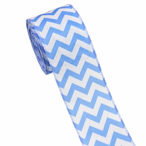 6 cm Breit Dekoband mit Blauer Schmetterling Seestern Urlaub Erfrischend Frisch, 5 Yards Lang Band, Landhausstil Ribbons für DIY Geschenkdeko, Kranz, Handwerk, Schleifenherstellung (Welle) von champracer