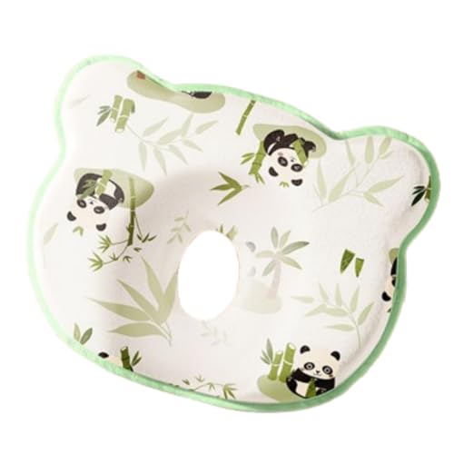 Baby kissen Kopfverformung, Baby Kissen Gegen Kopfverformung, Kissen Seitenlage, Kissen Memory Foam Kopfkissen, Atmungsaktives Kissen, Dekoratives Kinderkissen (Grüner Bambus Panda,26x20 cm) von champracer