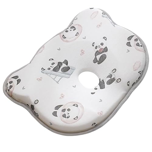 Babykissen Kopfkissen für Neugeborene 0-12 Monate, Memory Foam Kissen gegen Plattkopf, Ergonomisches Kinderkissen für Bett, Kinderwagen Autositz (Panda) von champracer