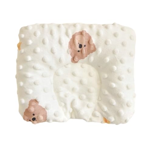 Kinderkissen Mit Kopfkissenbezug Baumwolle ,Kopfkissen Baby Kinderkissen Gegen Plattkopf Kinder Kissen Kopfverformung 100% Baumwolle, für 0-12 Monate Kinder Bett Kinderwagen (Sternbär,20x25 cm) von champracer