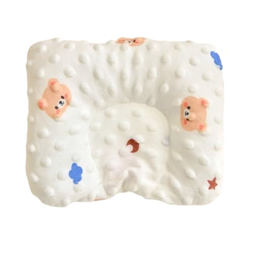 Kinderkissen Mit Kopfkissenbezug Baumwolle ,Kopfkissen Kind Kinderkissen Gegen Plattkopf Kinder Kissen Kopfverformung 100% Baumwolle, für 0-12 Monate Kinder Bett Kinderwagen (Liebe Bär,20x25 cm) von champracer