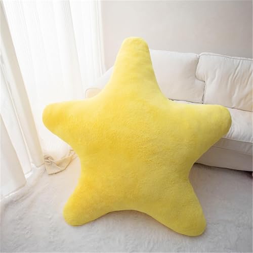 Kuschelkissen Kinder Sternkissen, Weiche Flauschige Sternform Zierkissen Sofakissen, Plüsch Kissen Dekokissen für Mädchen & Jungen Zuhause Schlafzimmer Deko (Gelb,40cm) von champracer