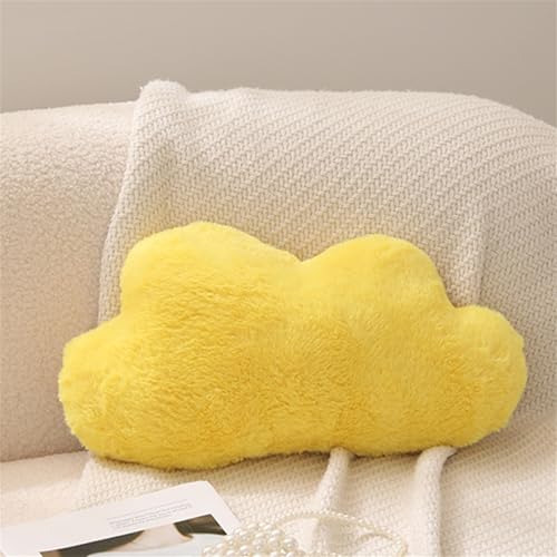 Kuschelkissen Kinder Sternkissen Weiche Flauschige Mond Wolken Sternform Zierkissen Sofakissen, Plüsch Kissen Dekokissen für Kinderzimmer Schlafzimmer Deko (Gelbe Wolke 44 cm) von champracer