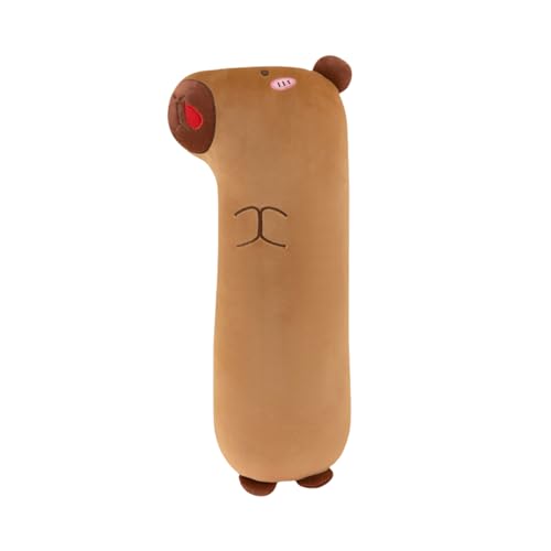 Niedliches Plüschtier Lange Capybara Kuscheltier Lange Plüschkissen Wurfkissen Schlafkissen weicher Kuscheltiere Stofftiere Puppe Körperkissen Sofakissen Geschenke für Kinder (105 cm,Rote Nase) von champracer