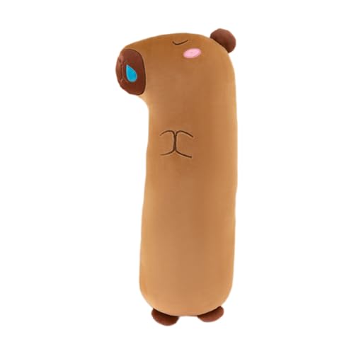 Niedliches Plüschtier Lange Capybara Kuscheltier Lange Plüschkissen Wurfkissen Schlafkissen weicher Kuscheltiere Stofftiere Puppe Körperkissen Sofakissen Geschenke für Kinder (65 cm,Blaue Nase) von champracer