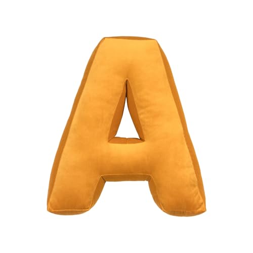 Plüsch Buchstaben Kissen 40x35x10 cm, 26 Englische Alphabet Kissen, Niedlich Englisch Alphabet Werfen Kissen Zimmer Couch Dekorative Kissen für Kinderzimmer Sofa Bett Boden Home Decorative (A) von champracer