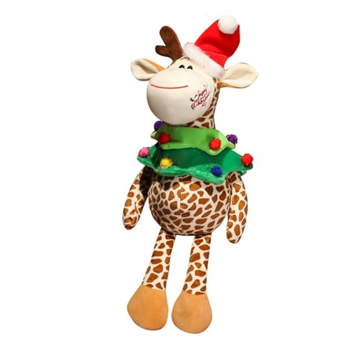 Plüschtier Elch Puppe Stofftier Kissen Kuscheltier Weihnachtselch, zum Spielen und Kuscheln, Weiches Schmusetier für Mädchen, Jungen, Babys (45 cm,Weihnachtsbaum-Kleidung) von champracer