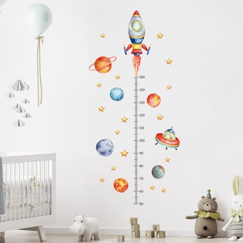 Wandtattoo für Kinder, Höhe Diagramm Wandaufkleber mit Skala, Wandaufkleber Kids Messlatte Height, Wandsticker Geeignet Als Wanddekoration für Kinderzimmer Und Wohnzimmer (Kosmische) von champracer