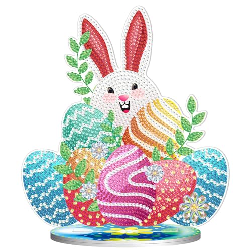 champracer 5D Diamond Painting Ostern, Diamant Painting Kaninchen, DIY Diamant Painting Osterhase, Handwerk Diamant für Home Wall Wanddekoration (1pcs) von champracer