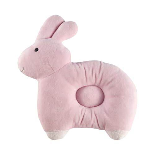 champracer Babykissen Kopfkissen, Baby Kissen, Babykissen Gegen Plattkopf, 0-12 Monate Neugeborene Memory Foam Reisekissen für Bett, Kinderwagen, Autositz (Rosa Kaninchen) von champracer