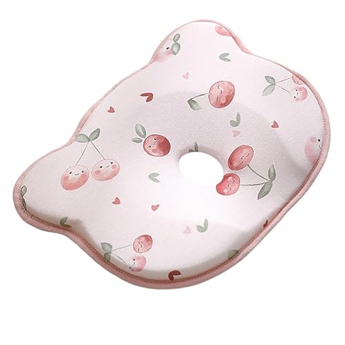 champracer Babykissen Kopfkissen für Neugeborene 0-12 Monate, Memory Foam Kissen gegen Plattkopf, Ergonomisches Kinderkissen für Bett, Kinderwagen Autositz (Birnen) von champracer