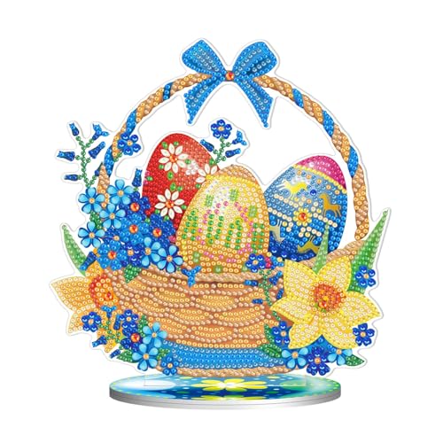 champracer DIY Diamond Painting Hase Ostern Deko, Diamond Painting Ostern,Diamant Painting Tisch Deko, Diamant Malerei Ostereier Frühling Ornamente Festliches Geschenk Ostern (BJP305) von champracer