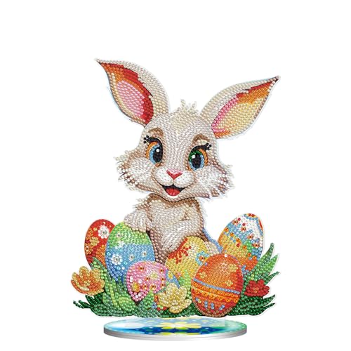 champracer DIY Diamond Painting Hase Ostern Deko, Diamond Painting Ostern,Diamant Painting Tisch Deko, Diamant Malerei Ostereier Frühling Ornamente Festliches Geschenk Ostern (BJP315) von champracer