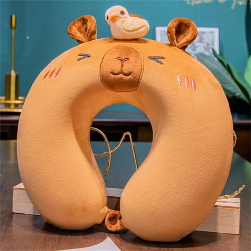 champracer Kinder Reisekissen, Niedlich Capybara Nackenkissen Kinder Auto, Memory Foam Nackenkissen Nackenstütze, Kinder Nackenkissen Erwachsene U-Geformte Nackenstützkissen für Reisen (Enten) von champracer