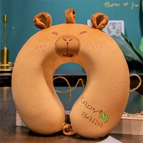 champracer Kinder Reisekissen, Niedlich Capybara Nackenkissen Kinder Auto, Memory Foam Nackenkissen Nackenstütze, Kinder Nackenkissen Erwachsene U-Geformte Nackenstützkissen für Reisen (Schildkröte) von champracer