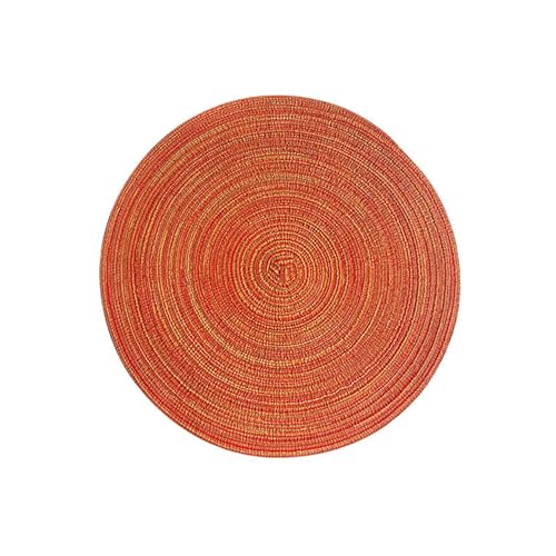 champracer Tischset Platzset Schmutzabweisend und Waschbare Hitzebeständig Doppelseitigen Wasserdicht Herstellung von Baumwollgarn Abgrifffeste, für Küche Speisetisch (Orange,38 cm) von champracer