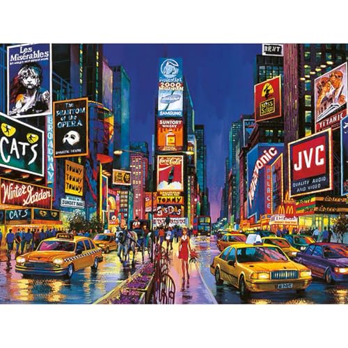 changjiasujiao New York City Malen nach Zahlen Erwachsene,DIY Paint by Numbers Adult Landschaft, mit Pinseln und Acrylfarben Set,Handgemalt Ölgemälde Leinwand für Home Decor – 30x40cm (ohne Rahmen) von changjiasujiao