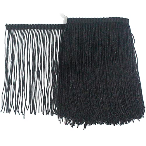 Spitzenband, 10 Yards, Schwarz Fransenborte, 15cm breit, Fransenbesatz, Band für DIY, Lateinisches Kleid, Bühnenkleidung, Accessoires, Spitzenband von chaojukj