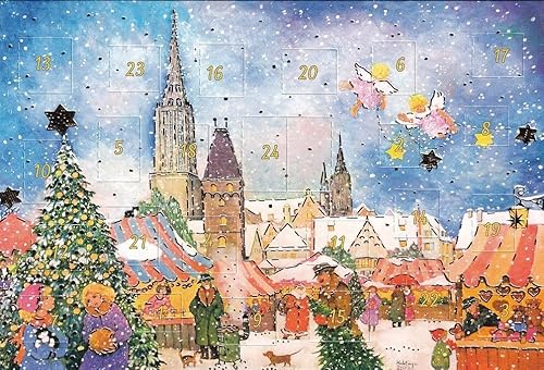 Nostalgische Adventskalenderkarte Ulm Weihnachten Doppelkarte 5 Stück von chemstickattack