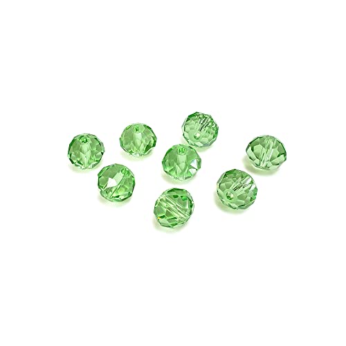 Chengmu Peridot-Rondelle-Glasperlen zur Schmuckherstellung, facettierte Briolette-Kristall-Abstandshalter für Armband, Halskette, Ohrringe, 4 mm, 1200 Stück von chengmu