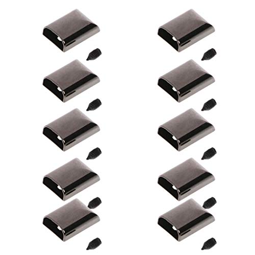 chenpaif 10pcs Leder Craft DIY Metall Reißverschluss Schwanz Clips Schnalle Stop Schwanz Plug Kopf Werkzeugverschluss mit Schrauben Pistole Schwarz von chenpaif