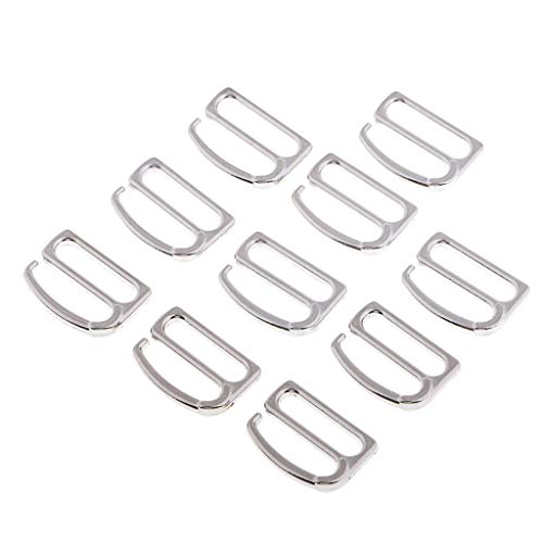 10pcs aus aus BH Gurt Anpassung Teller Dessous Slider Schnalle Haken Bikini Verschluss, Silber von chiwanji