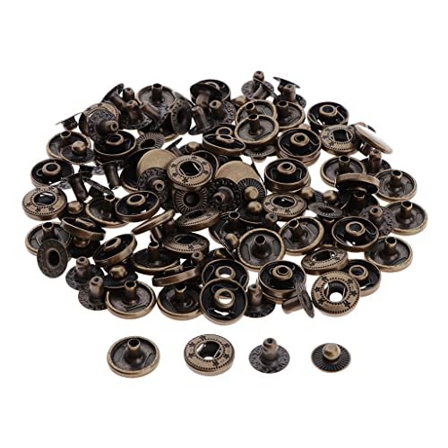 chiwanji 30 Set Druck Nähfrei Druckknöpfe Knöpfe Snap Buttons en aus Messing, Bronzefarbe, 17mm von chiwanji