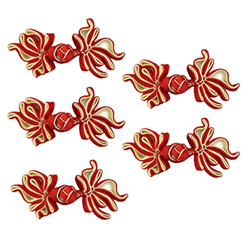 5 Paar Chinesische Knoten Verschlüsse Sewing Craft, Rote Aprikose von chiwanji