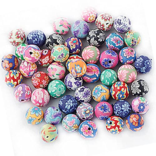 chiwanji Kinder Bastelperlen zum auffädeln Perlen Zwischenperlen Polymer Clay Beads 50er Set von chiwanji