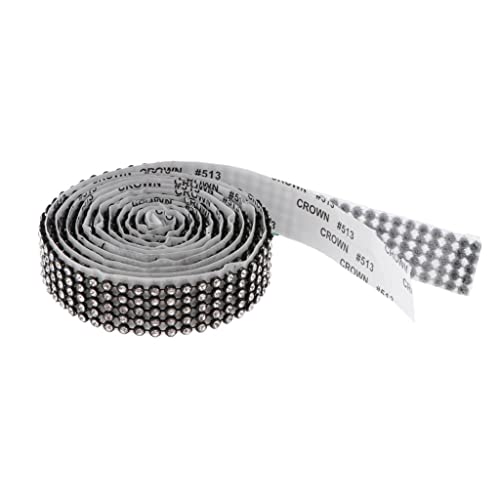 chiwanji 1 Rolle 1,2 Meter Mesh Strassband selbstklebend Strass zum Aufbügeln für, Kleidung, Dekoration, Schwarz-Weiss von chiwanji